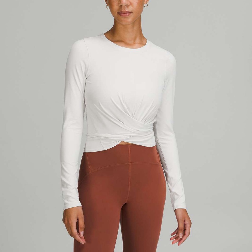 Lululemon Time to Restore Nulu Long Sleeve Shirt White Opal Size 10